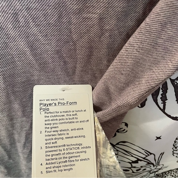 NWT LULULEMON PLAYER’S PRO-FORM POLO SIZE 4 HEATHERED DEEP PHANTOM PURPLE - Picture 5 of 5